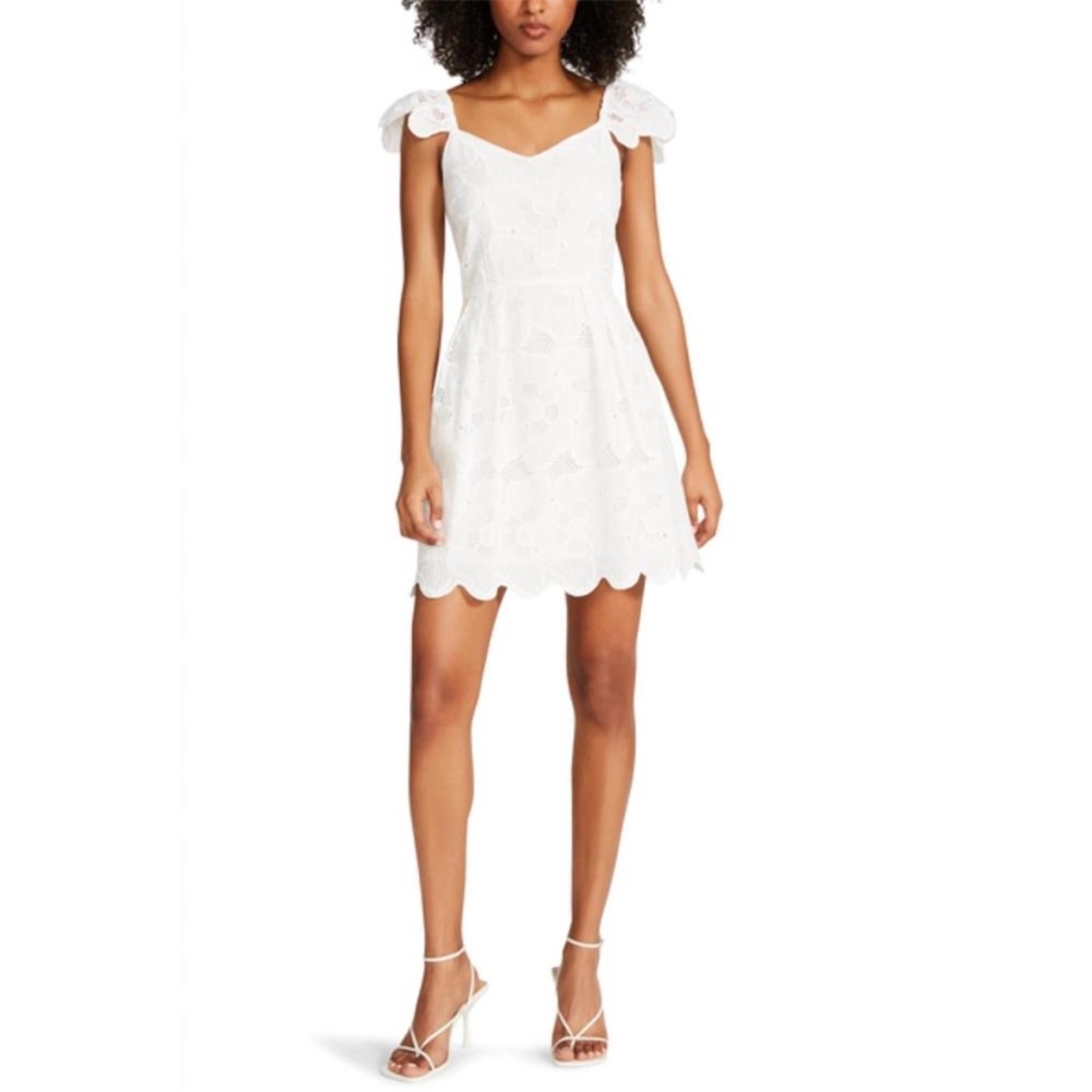 NEW STEVE MADDEN Sierra cotton dress in white eyelet lace  spring break …